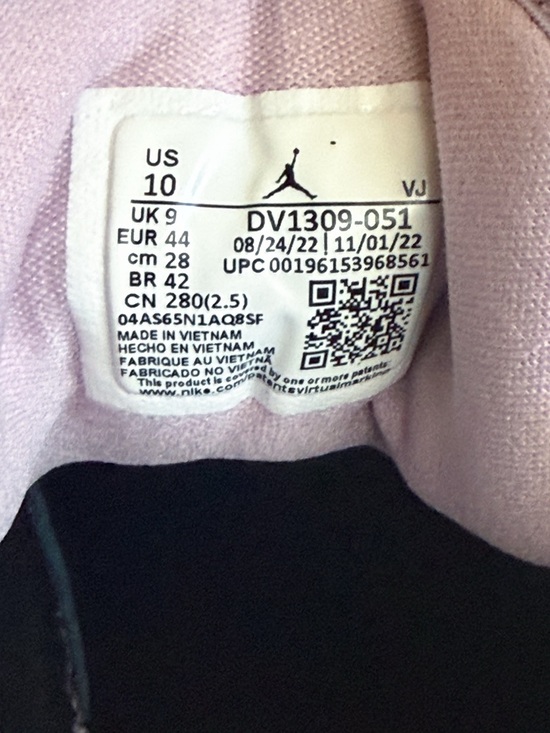 Air Jordan 1 Low SE Black Iced Lilac DV1309-051 Men’s 10 Box main image 4